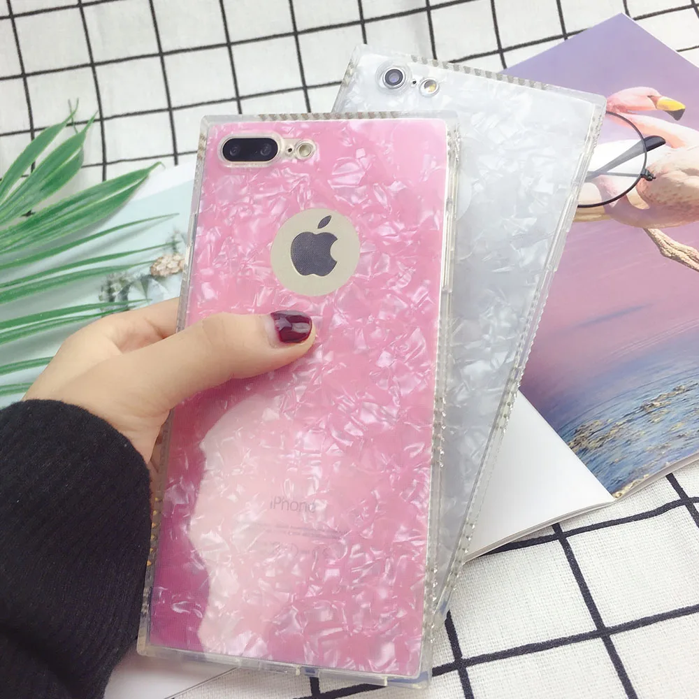 Чехол Coque для iphone 8plus 7 6 6S Plus X XS 5 5S SE раковины блестящая задняя крышка чехол 8