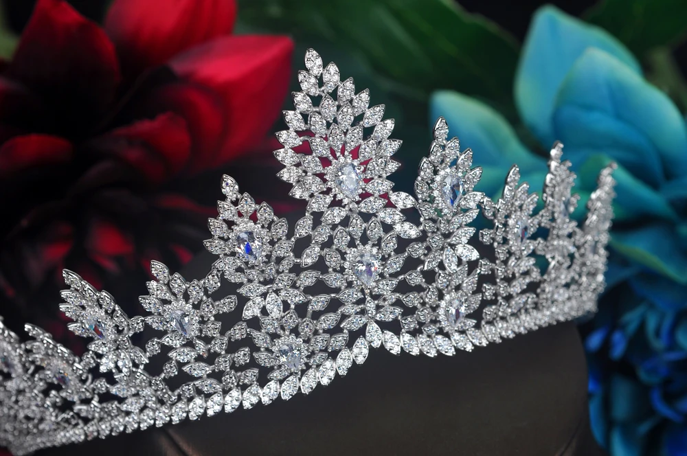 Новый роскошный цветочный дизайн HIBRIDE женская свадебная повязка на голову тиара