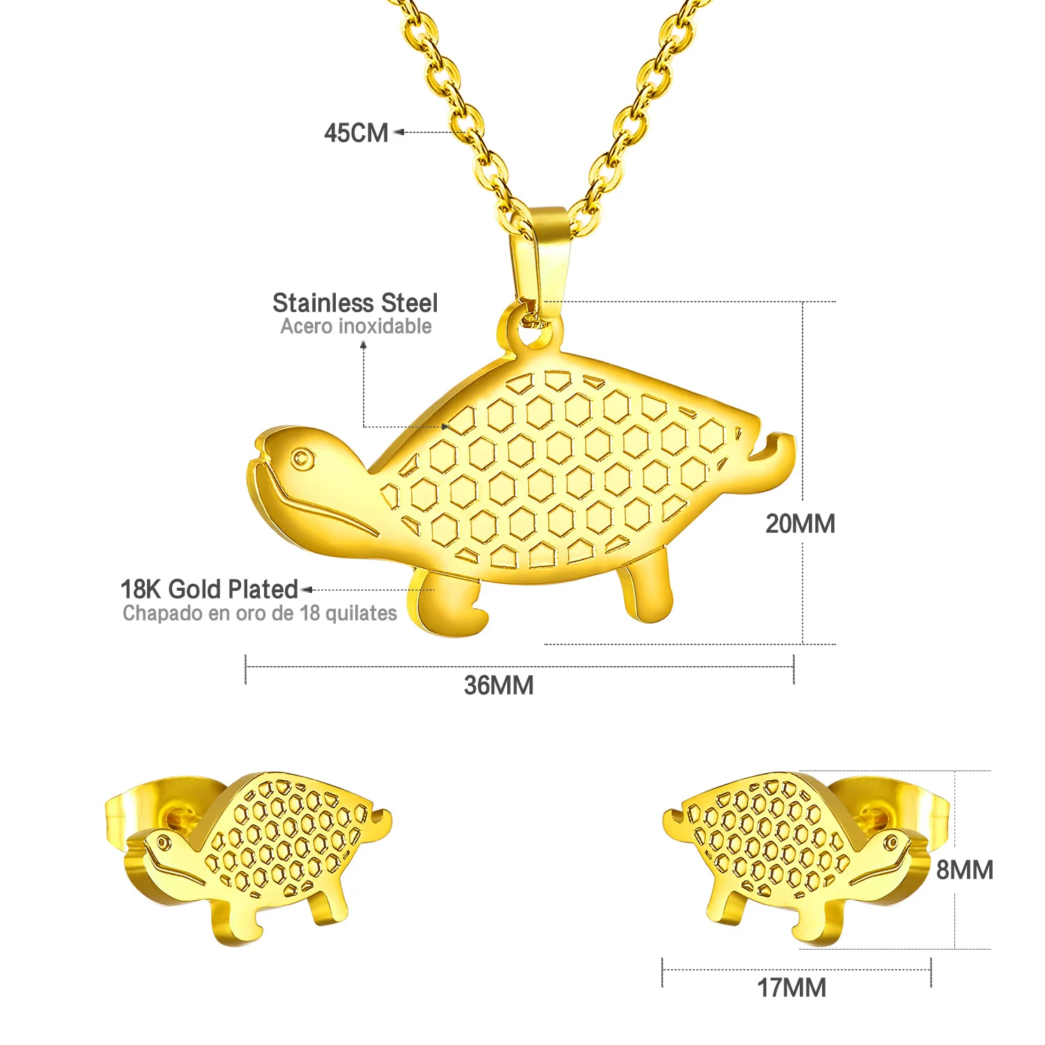 LUXUKISSKIDS ювелирные изделия из нержавеющей стали подвеска черепашка серьги
