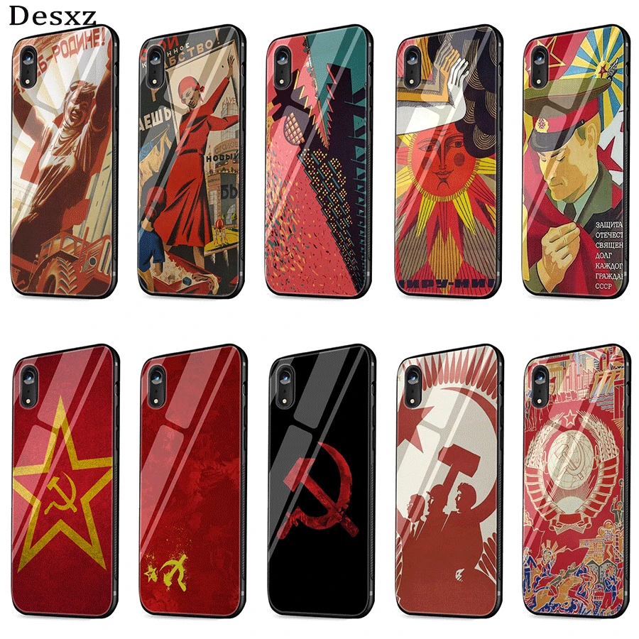 Чехол из закаленного стекла для iPhone 6 6s 7 8 Plus 5 5S SE X XS XR Max чехол с флагом