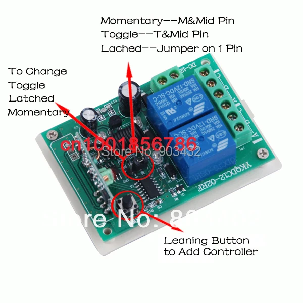 2015 smart home! Wireless Remote Control Switch 12V 2CH RF 1receiver 2transmitter M4/T4/L4change freely Add control |