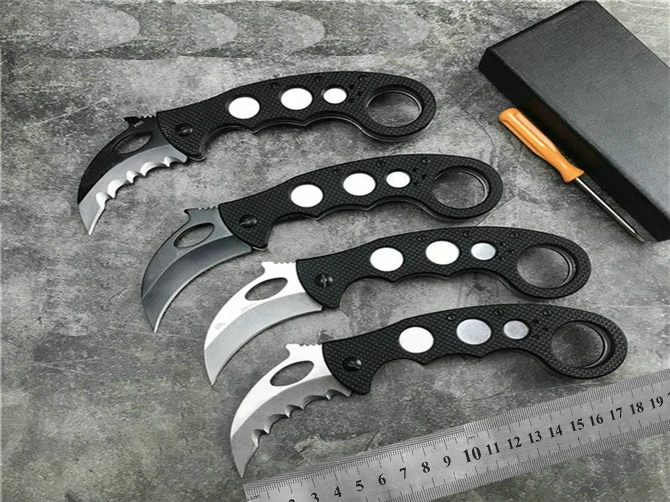 Нож karambit G10 Ручка D2 стальное лезвие Высокое качество Открытый Отдых EDC инструмент