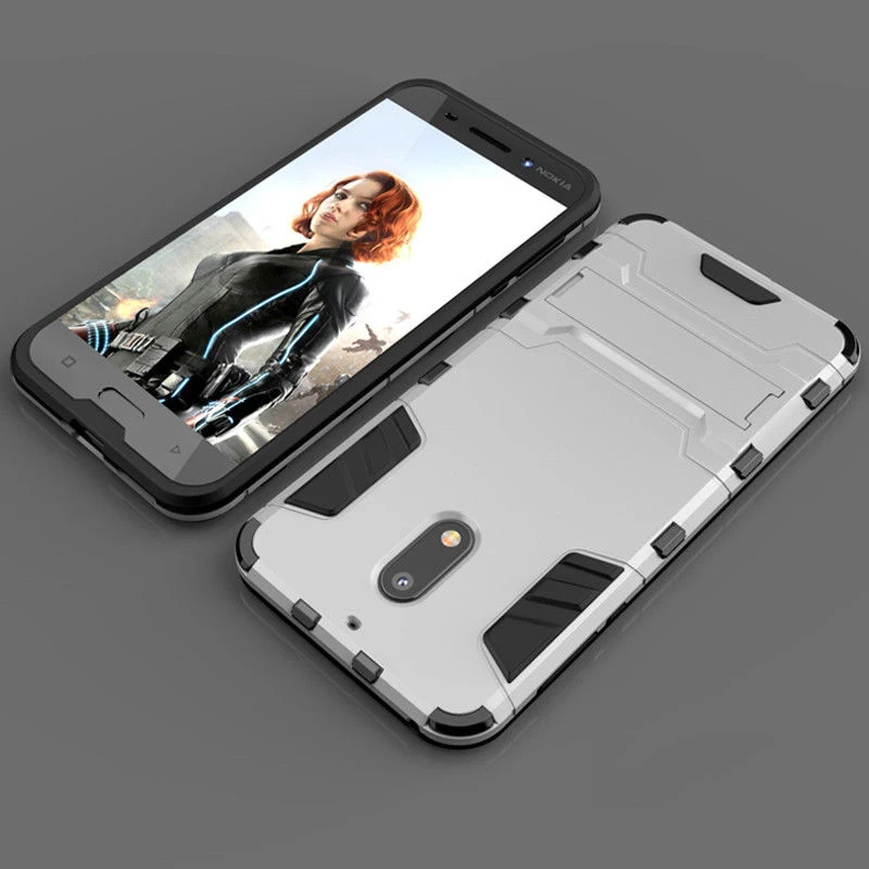 Гибридный защитный противоударный чехол 2в1 для Nokia X5 X6 1 2 3 5 6 9 8 2,1 5,1 6,1 Plus TPU+ PC чехол с подставкой для iPhone X XR XS