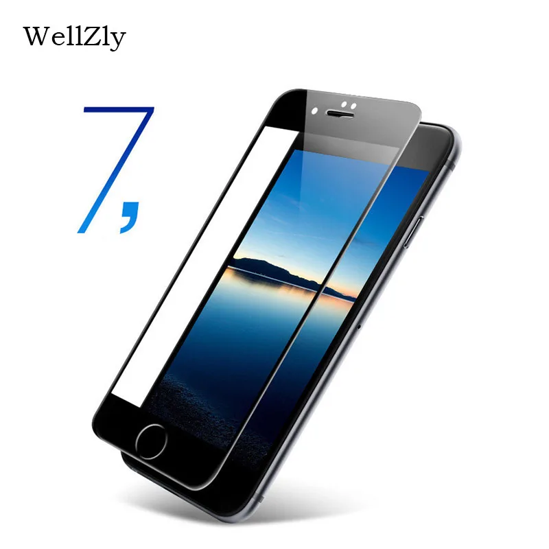 WellZly 4d стекло для iphone 7 full cover 6 Закаленное Фильм на S 8 плюс край Полный крышка осыпи