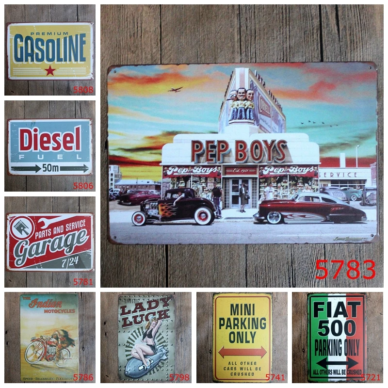 Газ бензин Garage Винтаж Домашний Декор Diesel парковка только плакат индийского