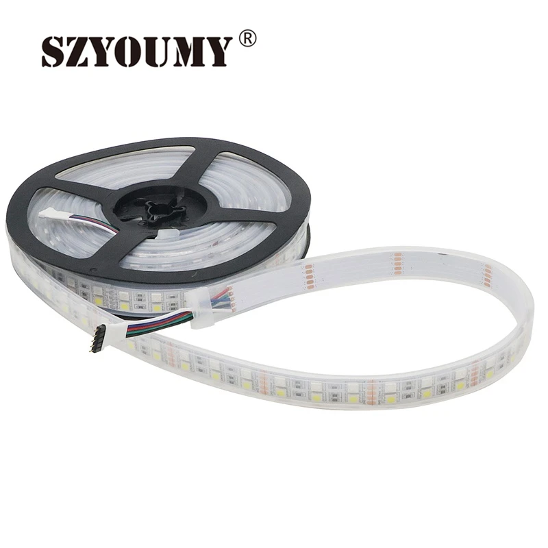 SZYOUMY 5 м Двухрядные Водонепроницаемые гибкие светодиодные ленты 5050 SMD RGBW RGBWW RGB +