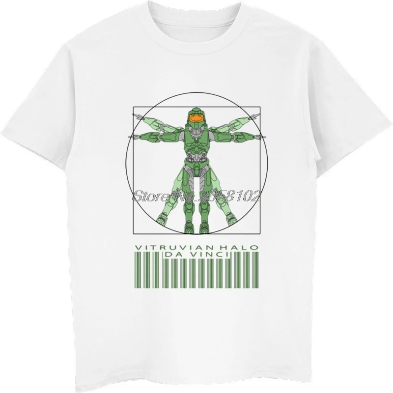 Vitruvian Halo T-shirt Men Cotton Tops &amp Tees Fashion Summer O-Neck Short Sleeve T Shirt Cool Design Streetwear | Мужская одежда