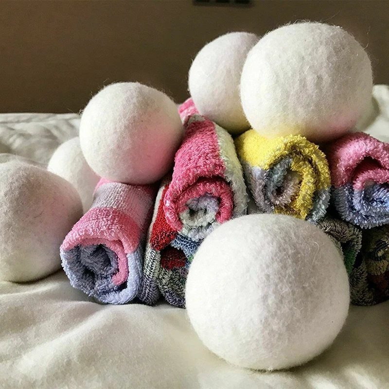 White 6Pcs/Set 6cm Natural Wool Dryer Balls Water Absorption Eliminates Static Laundry Drying Replacement Reusable | Дом и сад