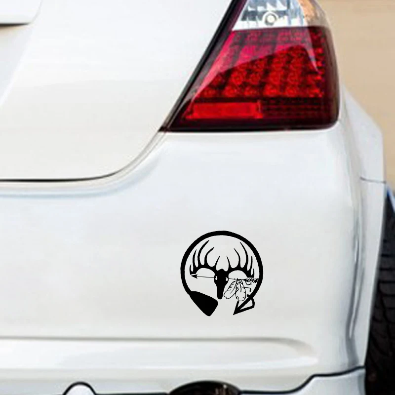 QYPF 12.1*12.6CM Fashion Archery Hunting Deer Antlers Decor Car Modelling Sticker Silhouette Vinyl C16-1736 |