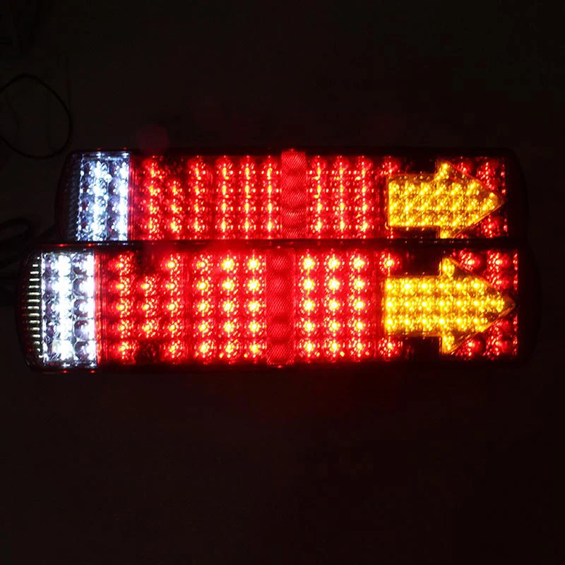 

1Pair 87LED Car Rear Tail Lights Arrow Turning Signal Light Stop Warning Lamp for 24V Truck Trailer
