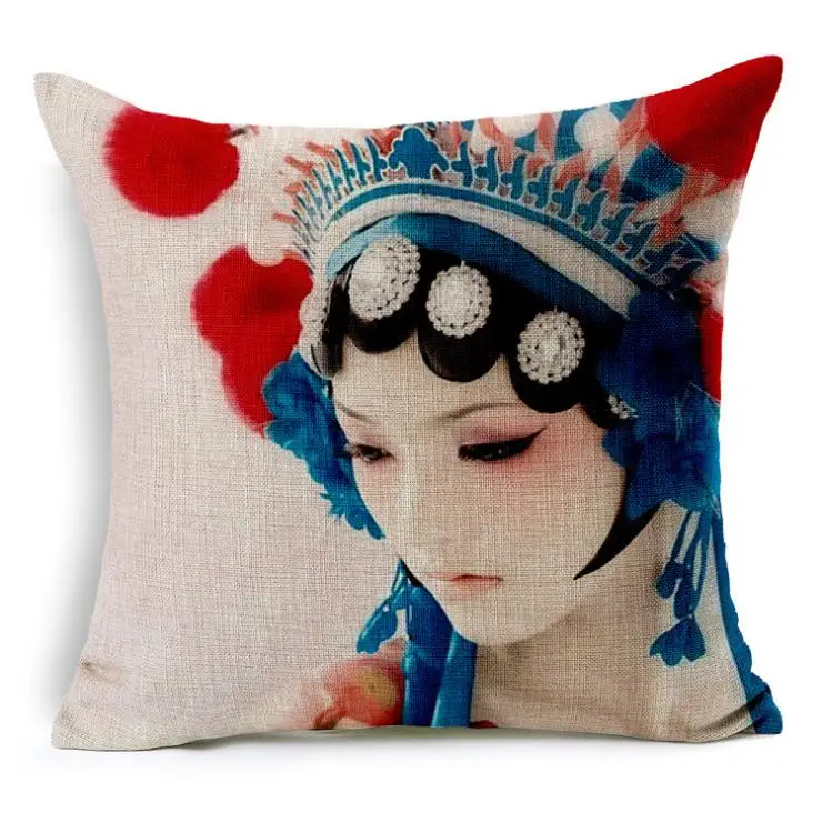 45*45 см Китайской драмы портрет декоративный Пледы Чехлы для подушек Наволочки