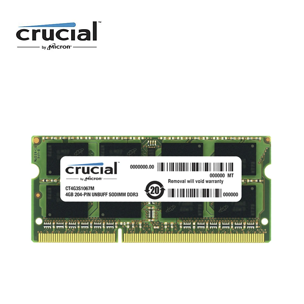 

Crucial Memory RAM DDR3 4G 1066MHZ PC3-8500S CL7 204pin 1.35V Laptop Memory