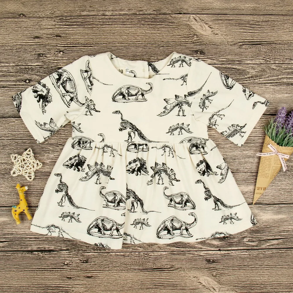 Spring Little Girl Printed Dress Kids Clothing Baby Cotton Cartoon Children Fashion Casual | Детская одежда и обувь