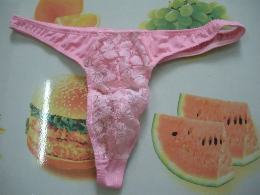 6 шт. сексуальные мужские Трусы стринги для геев трёхмерные кружевные прозрачные