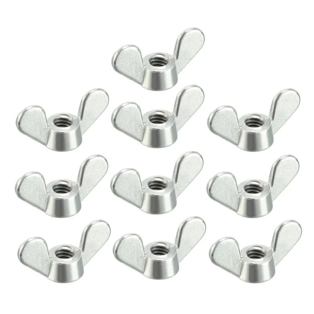 

Uxcell New Hot 10pcs/lot M4 M5 M6 M8 M10 Wing Nuts Butterfly Nut Twisting Fasteners Parts Zinc Plated for Indoor Outdoor