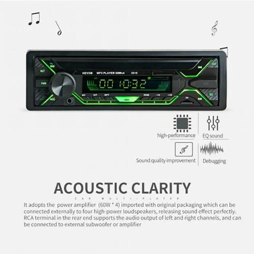 12 В автомобильный Радио-Кассетный проигрыватель стерео Bluetooth 1 DIN FM USB/SD/AUX MP3 плеер головное устройство в тире Авторадио Авто звук для android