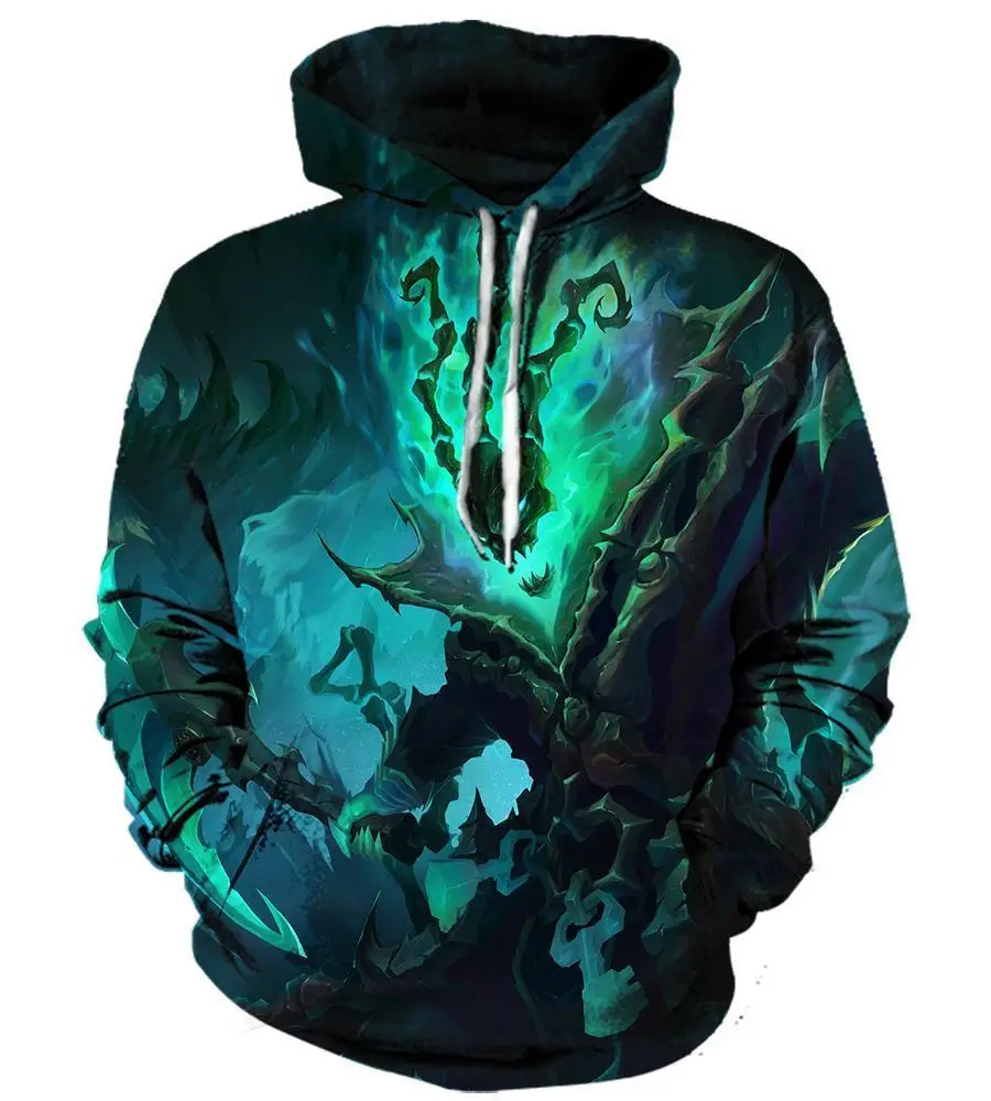 LOL-233 Hoodie Sweatshirt 3d Print Hoodies League of Legends Men Women Autumn Loose Thin Skull 3D Sweatshirts Mens Pullover Lovers Gift - Цвет: LOL-233