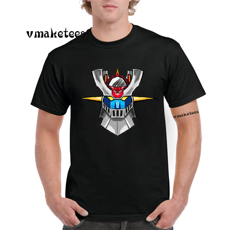 Mazinger Z мультфильм классический японского аниме модная футболка с круглым вырезом