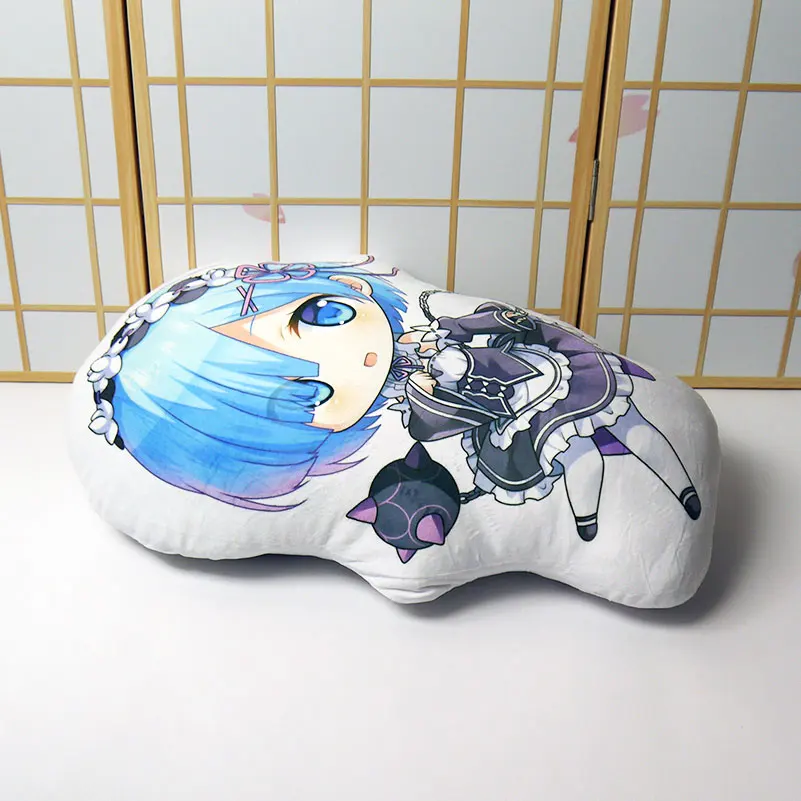Re Life в другом мире от нулевого Подушка Игрушка Аниме Rem короткие плюшевые мягкие милые куклы для девочек Двусторонняя Наволочка 50 см