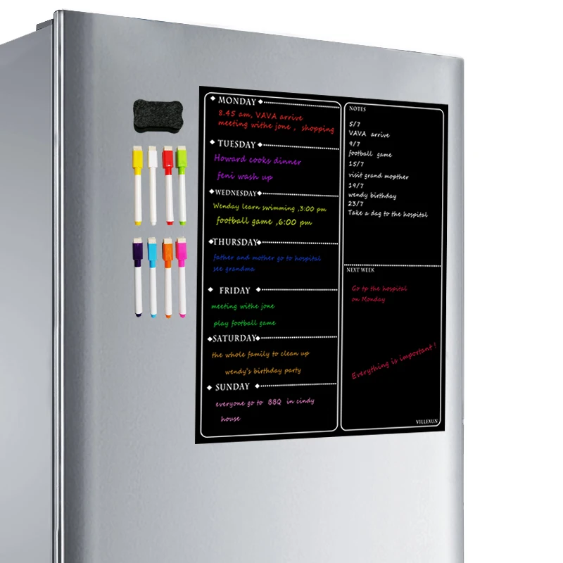 Manyetik beyaz tahta planlayıcısı kurulu mutfak dolabı takvim organizatör not defteri haftalık planlayıcısı beyaz tahta buzdolabı mıknatısları