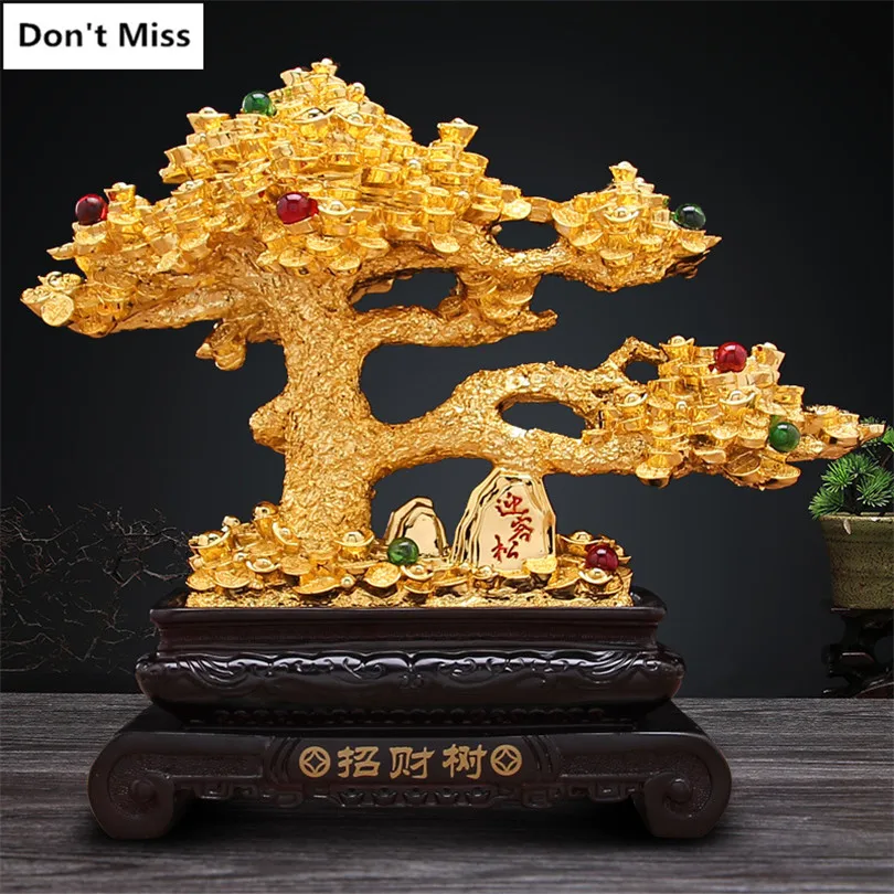 Декор для стола в магазине фигурки золотых богатых деревьев аксессуары