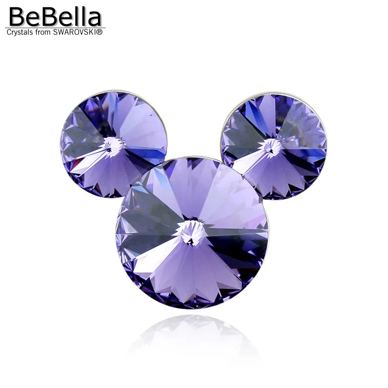 BeBella брошь с кристаллами в виде мышки заколки из кристаллов Swarovski модная