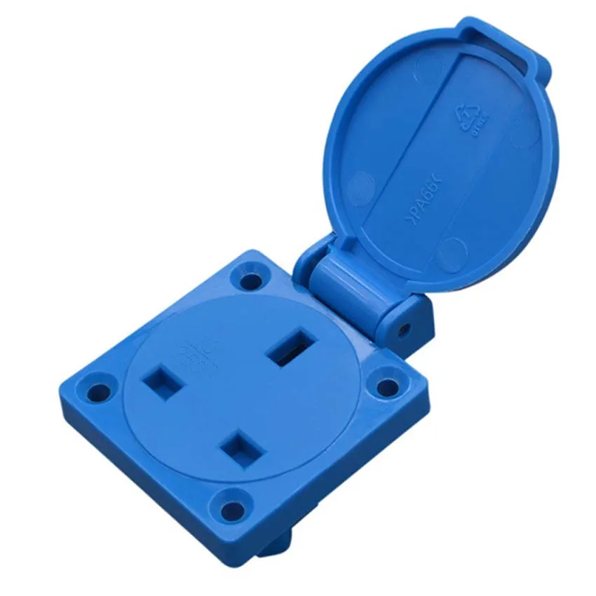 Великобритания Черный Синий 13A 250V IP44 UK многофункциональный 2P + E уличная