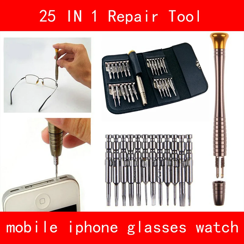 Купи Screwdriver Set 25 in 1 Torx Screwdriver Repair Tool Kit Sets For Mobile Phone Cellphone Tablet PC Glasses Watch Universal Tools за 626 рублей в магазине AliExpress