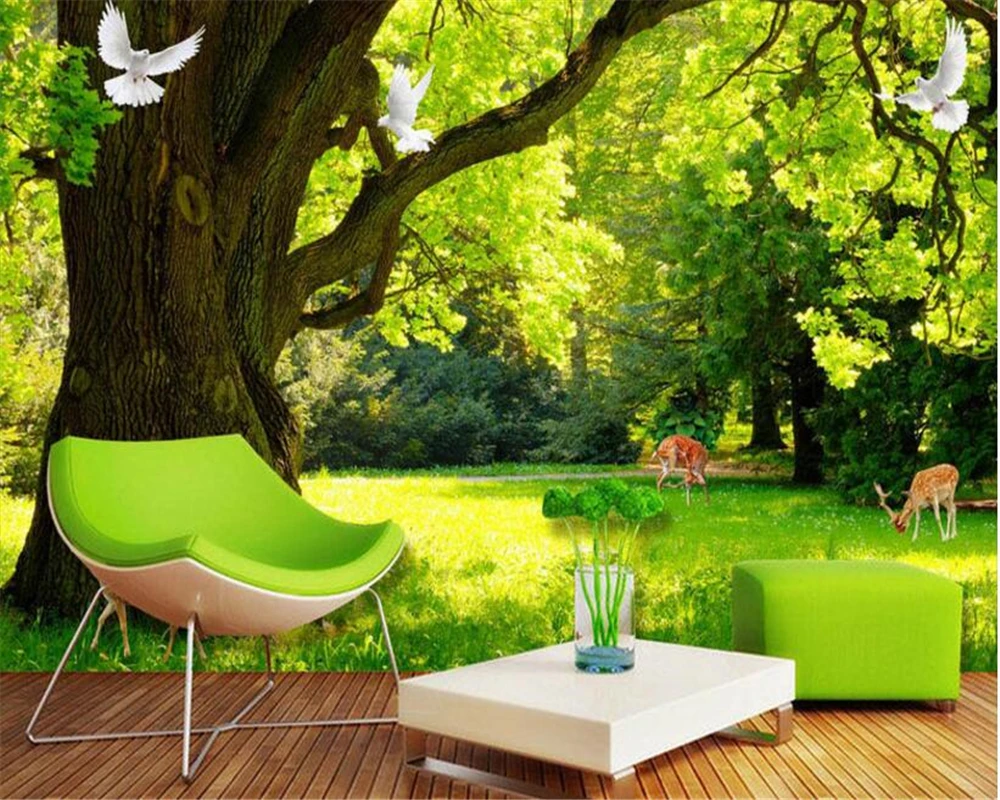 

beibehang HD modern minimalist wallpaper forest scenery 3D TV backdrop papel de parede wallpaper for walls 3 d papier peint