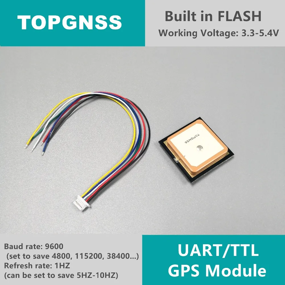 3,3-5 V ttl UAR gps Modue GN-701 GNSS модуль антенный приемник, встроенная вспышка, NMEA0183 TOPGNSS