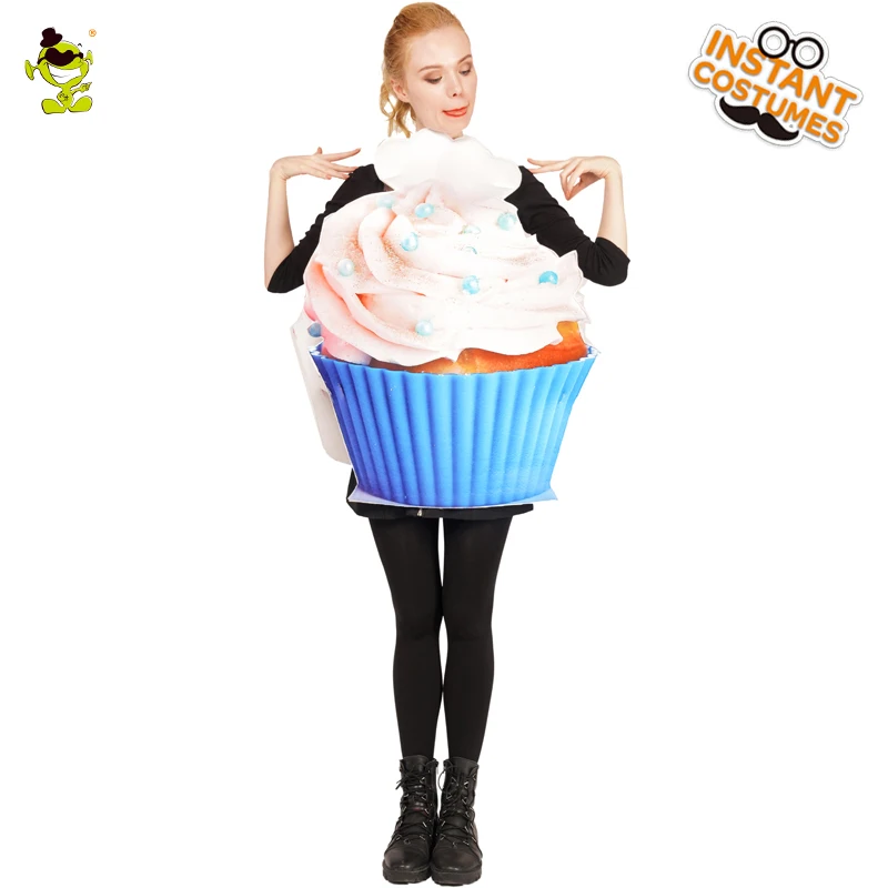 Halloween Lady's Cupcake Party Costume Fancy Dress up  Double  Ice Cream Costumes for Unisex Adult