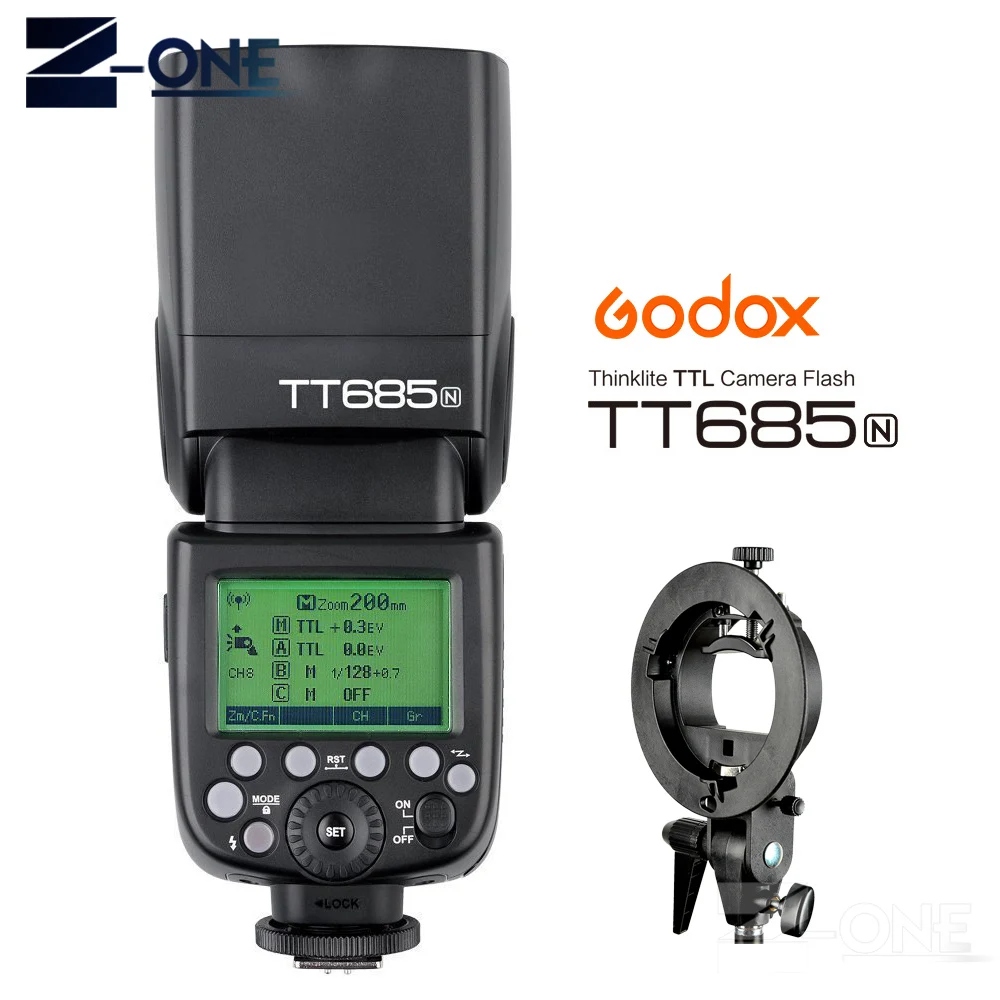Беспроводная вспышка Godox TT685N 2 4G HSS 1/8000s i TTL GN60 для Nikon D800 D700 D7100 D7000 D5200 D5000 D810 +