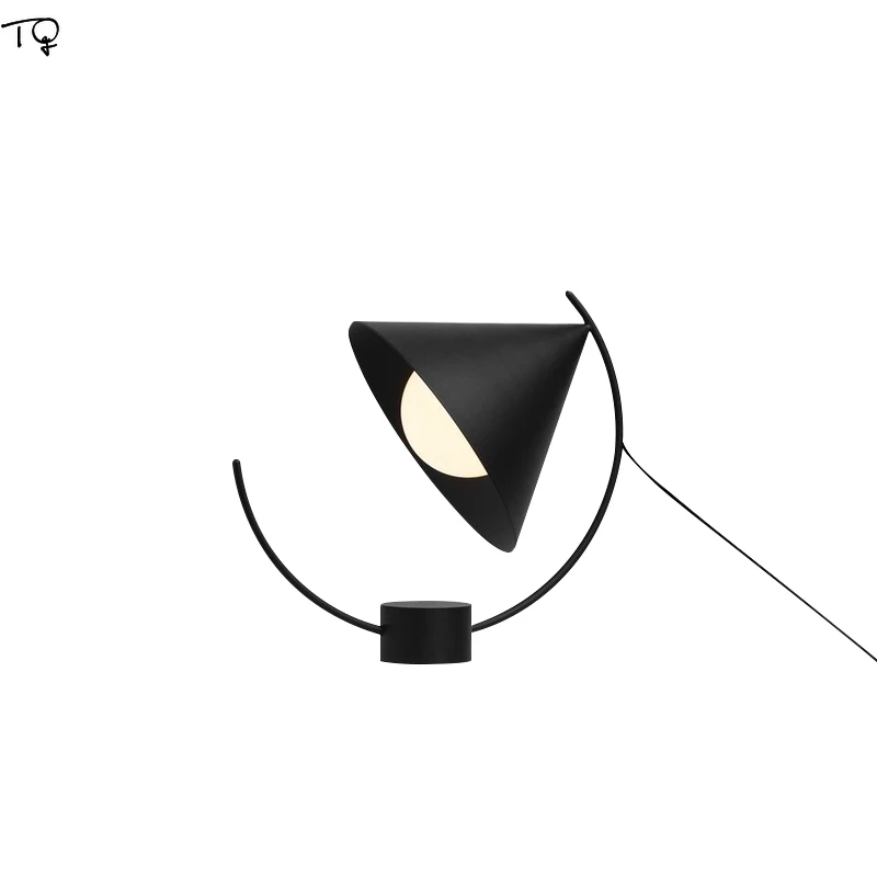 

Postmodern Creative Black Lamps Table Led Living Room Bed Light Bedroom Study Nordic Design Iron Art Indoor Home Lighting Decor