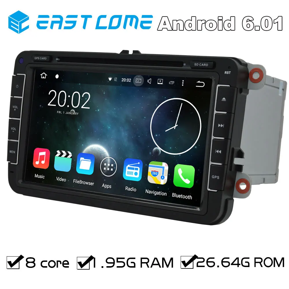 Автомагнитола 2 Din с восьмиядерным процессором Android 6 01 для VW Multivan T5 (2010 2013) New Bettle (2011