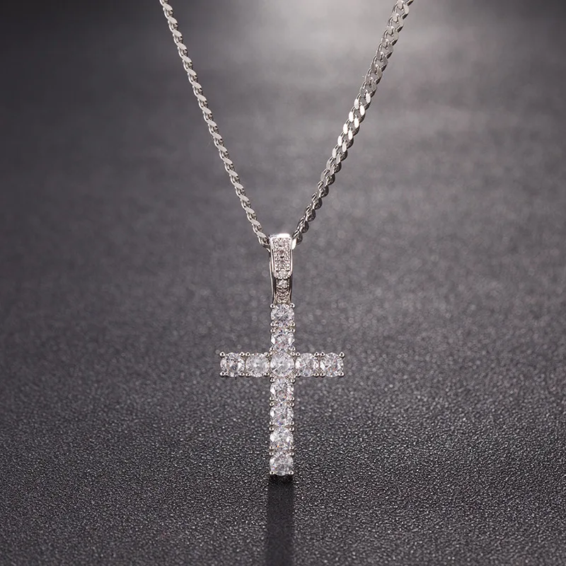 Мужские ожерелья с подвеской в стиле хип хоп iced out bling Cross мужские винтажные
