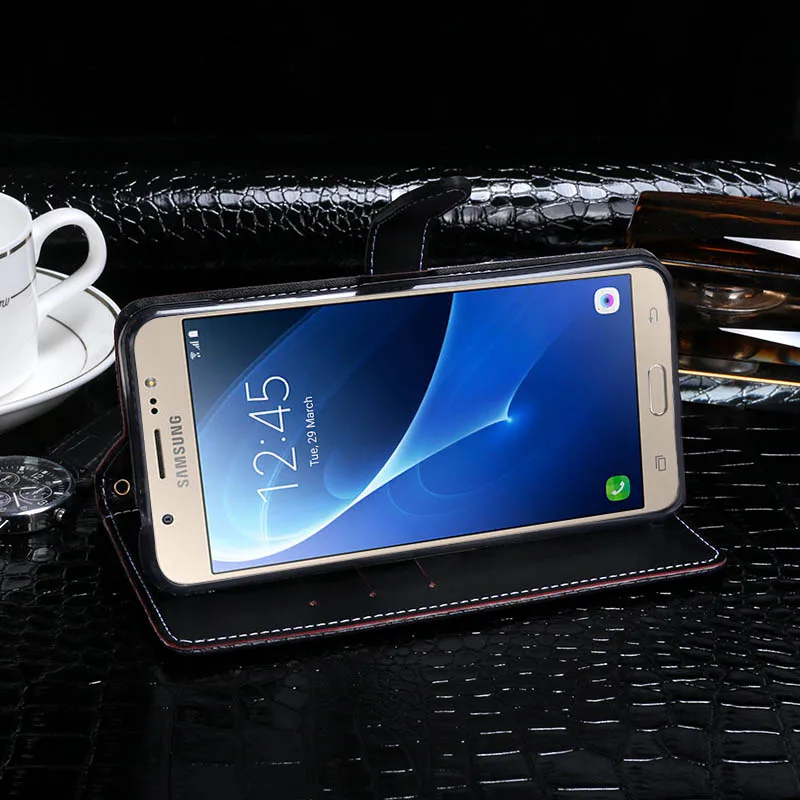 Itgoogo для samsung Galaxy J7 2016 Чехол чехол Роскошный кожаный флип J710 защитный телефона