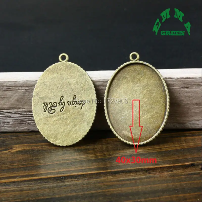 

Mini Order 10 Pieces Vintage Bronze Tone Fit Oval 30x40mm Cabochon Base Setting Pendant Fashion DIY Jewelry Making