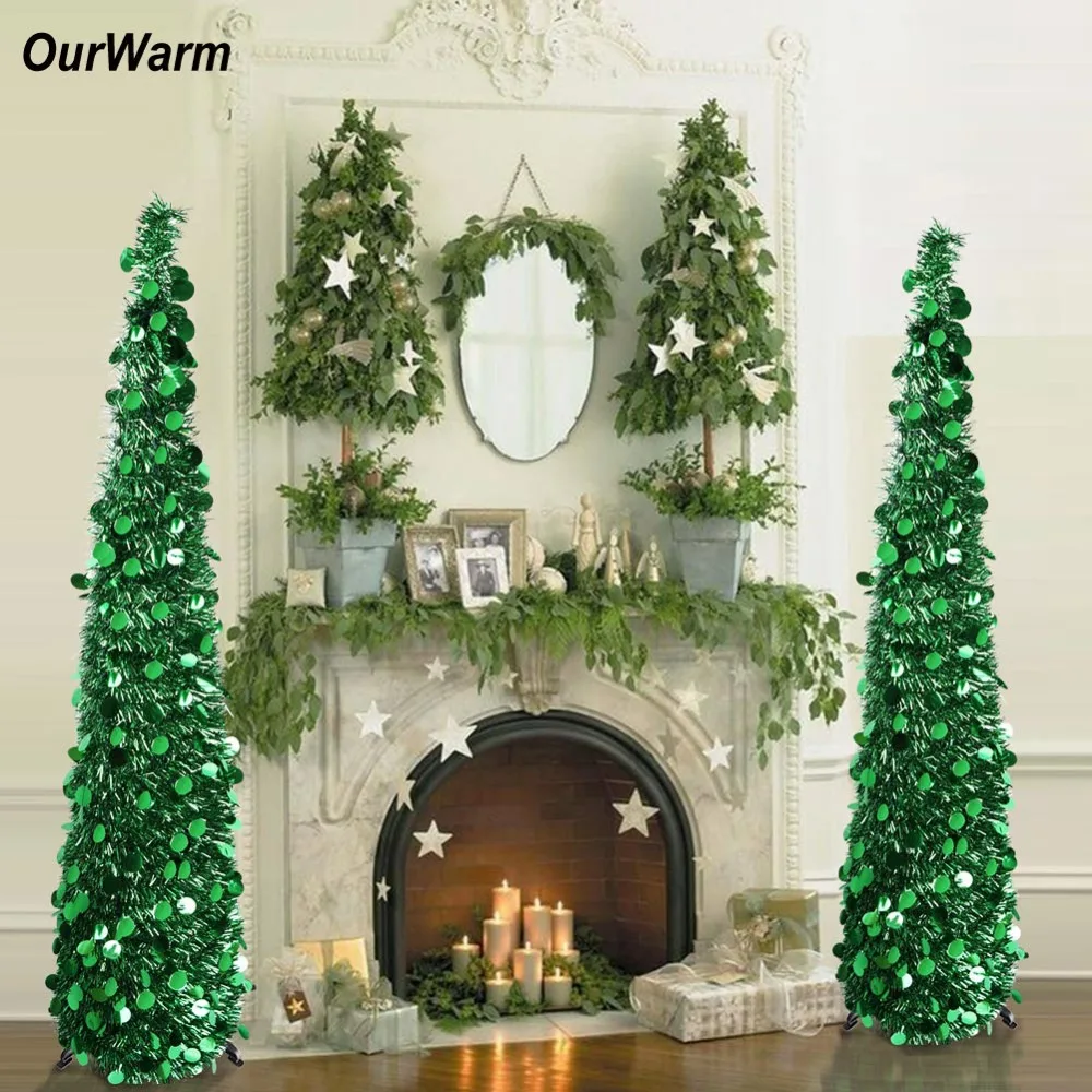 OurWarm 5ft мишура всплывающая елка искусственная Складная Рождественская