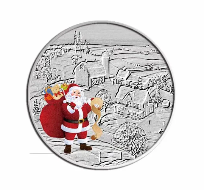 

Santa Claus 999.9 Silver Metal Coin Festival Souvenir Gifts Christmas Commemorative Coin Art Crafts Worth Collection