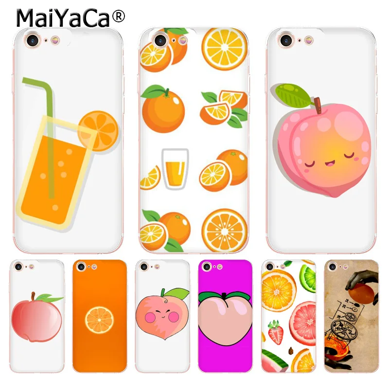 MaiYaCa оранжевый и персиковый летний модный чехол для телефона с фруктами iPhone 8 7 6 6S