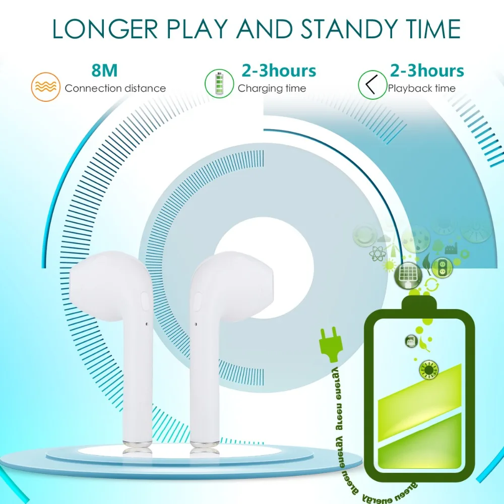 Mini Wireless Bluetooth Headset Sports Music Headphone Receiver Stereo for iPhone 7 8 X Xiaomi Samsung Huawei | Электроника