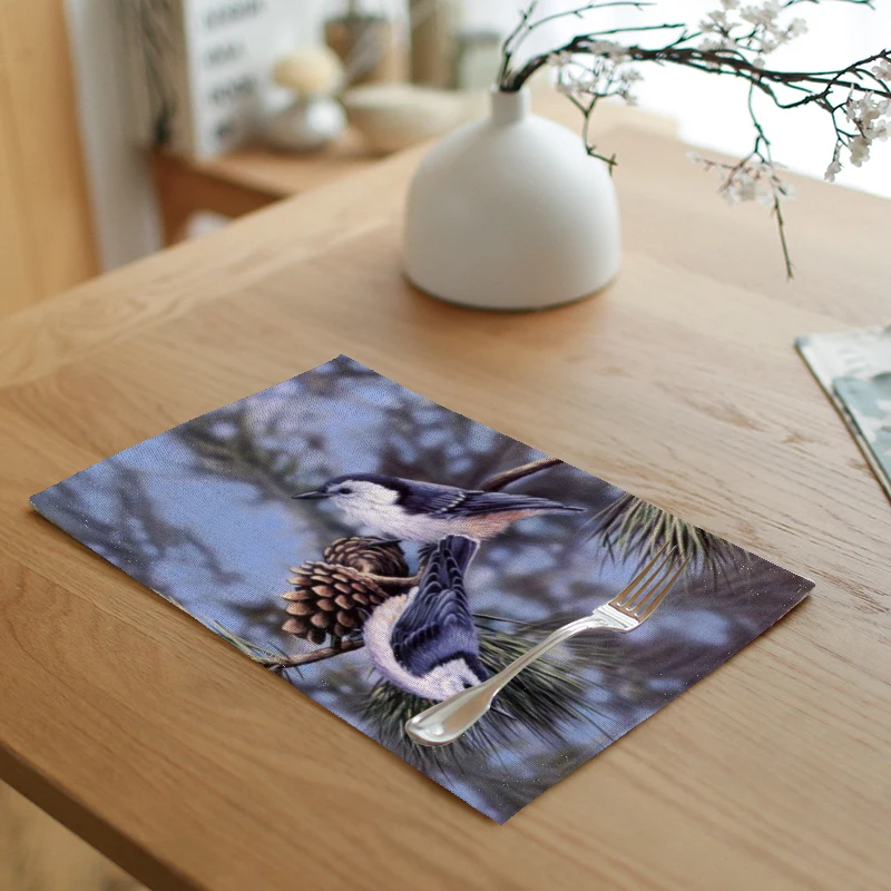 Салфетка в деревенском стиле для гурманов с принтом птиц попугая птица утка узор