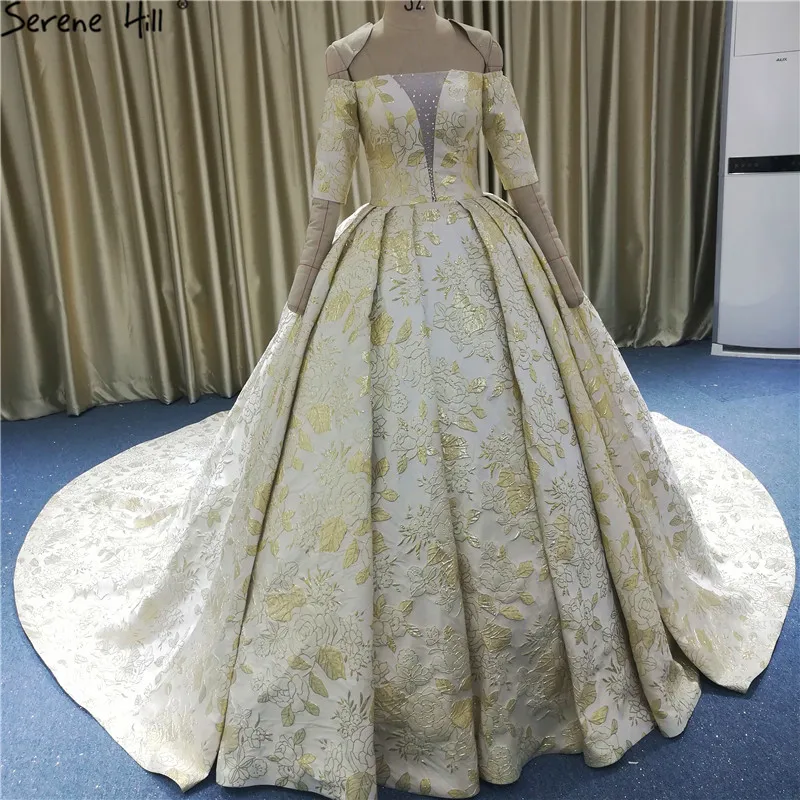 Половинные рукава ручной работы Цветы сексуальные свадебные платья 2021 Элитные