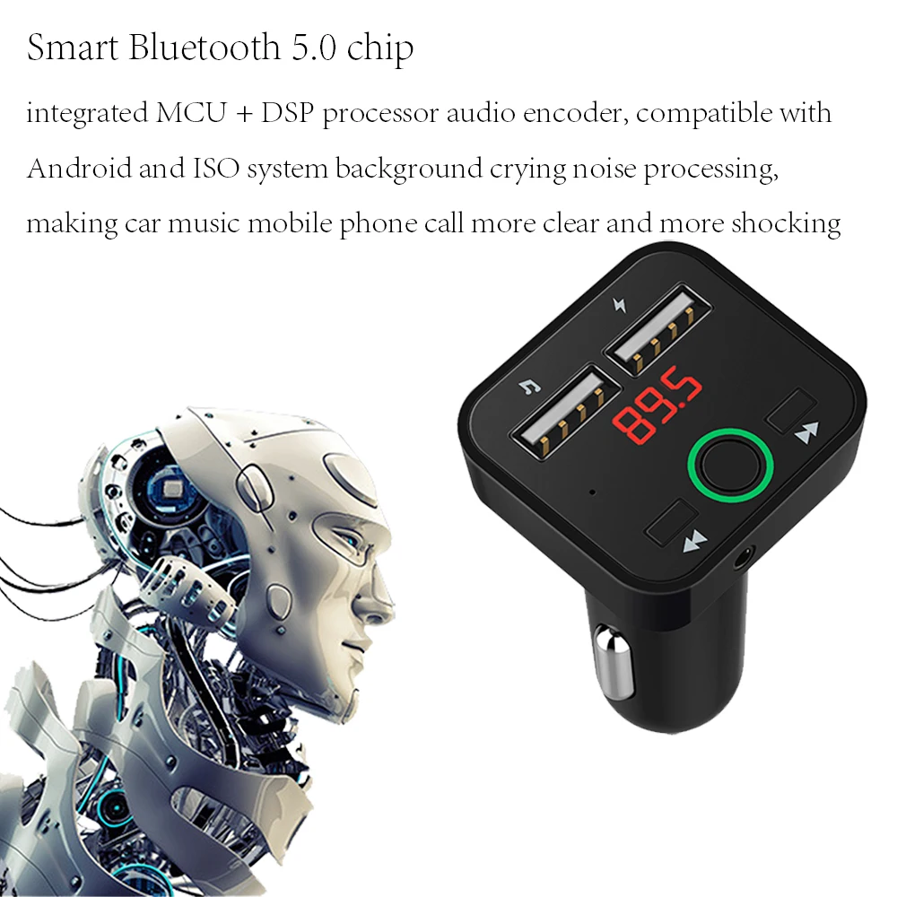 Автомобильный MP3-плеер умный Bluetooth 5 0 чип BT-C5 аудио приемник fm-передатчик громкой