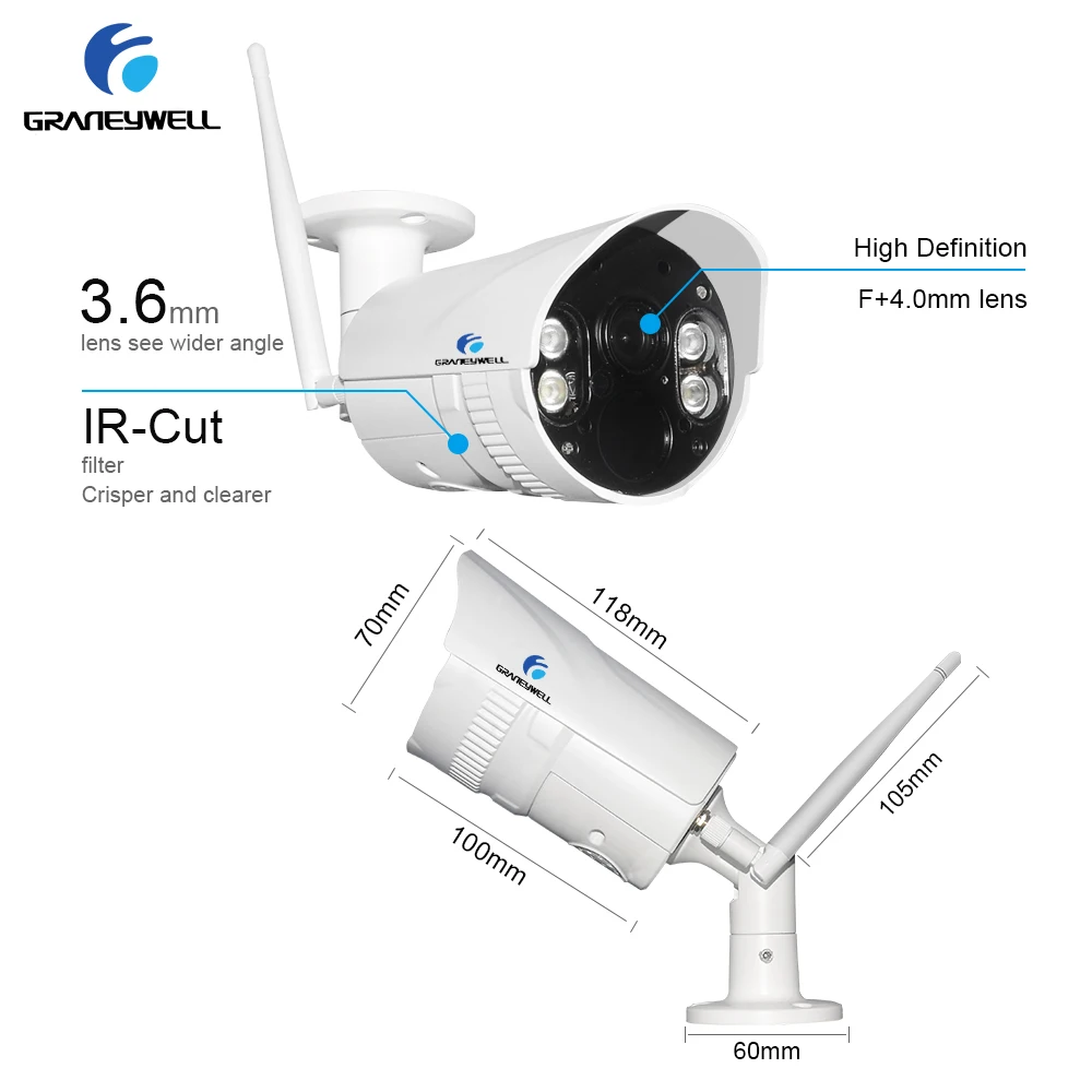 Graneywell Wifi IP камера 1080P Смарт Цвет ночного видения Открытый беспроводной