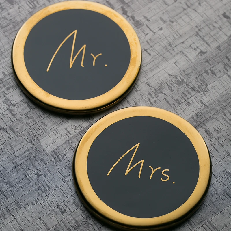 Креативные Позолоченные керамические подставки под чашки коврики украшения для