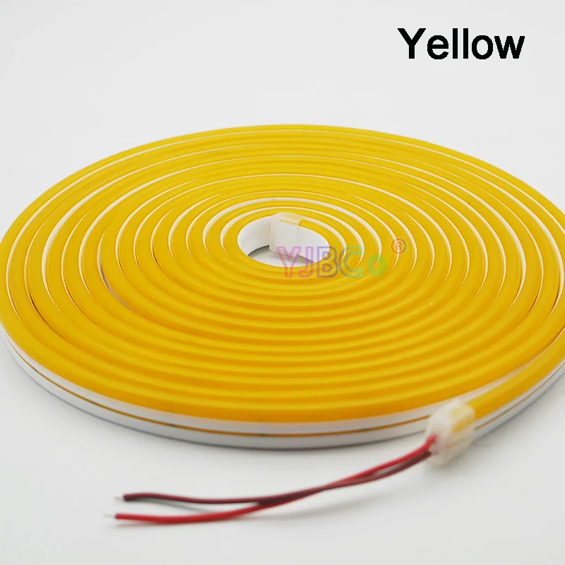 Yellow 5 м DC12V 120 светодиодов/м Светодиодная лента неоновая лента SMD 2835 Мягкая Веревка бар свет трубка из силиконовой резины открытый гибкий водонепроницаемый свет - Испускаемый цвет: Yellow