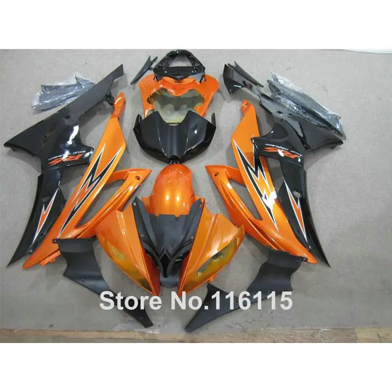 

bodywork fairings set for YAMAHA R6 2008 -2014 orange black full fairing kit YZF R6 08 09 - 14 #2180 Full injection