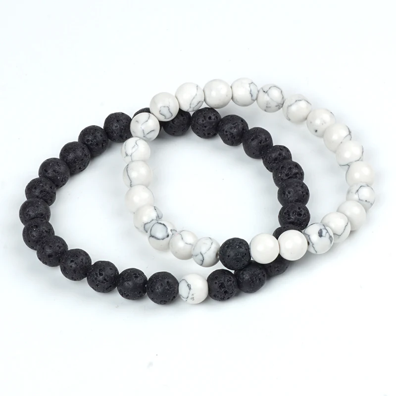 2 шт./компл. браслет для пары бирюзовый камень Любовь ювелирные изделия обсидиан