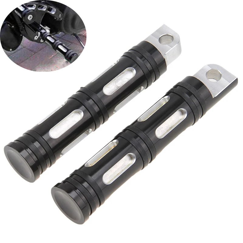 1 пара черных алюминиевых подножек CNC подножки для мотоцикла педаль с глубокими